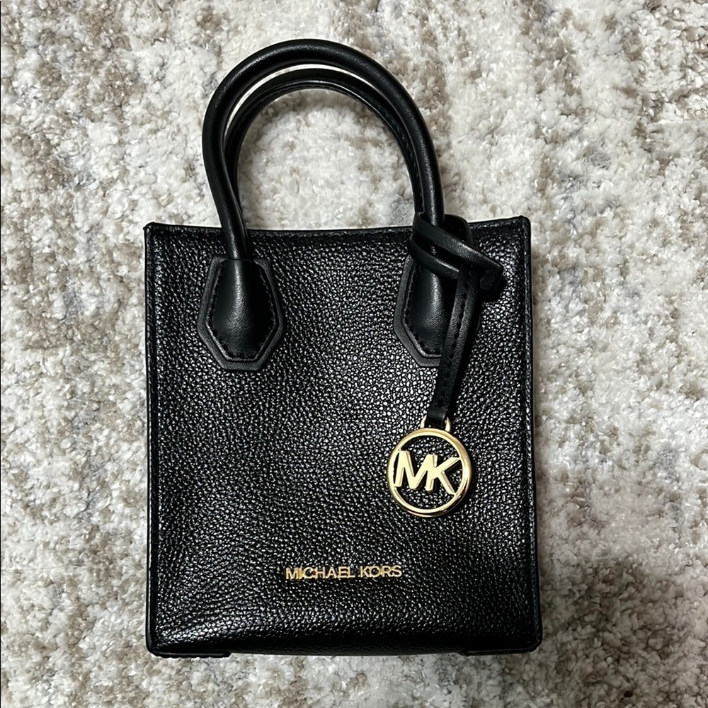 Michael Kors Black Mini Bag with Gold Accents